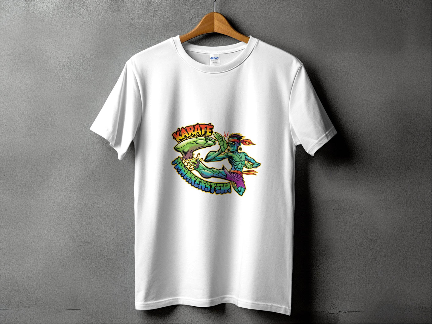 Karate Frankenstein Zombie Monster Funny Halloween T-Shirt - Design & Vybe