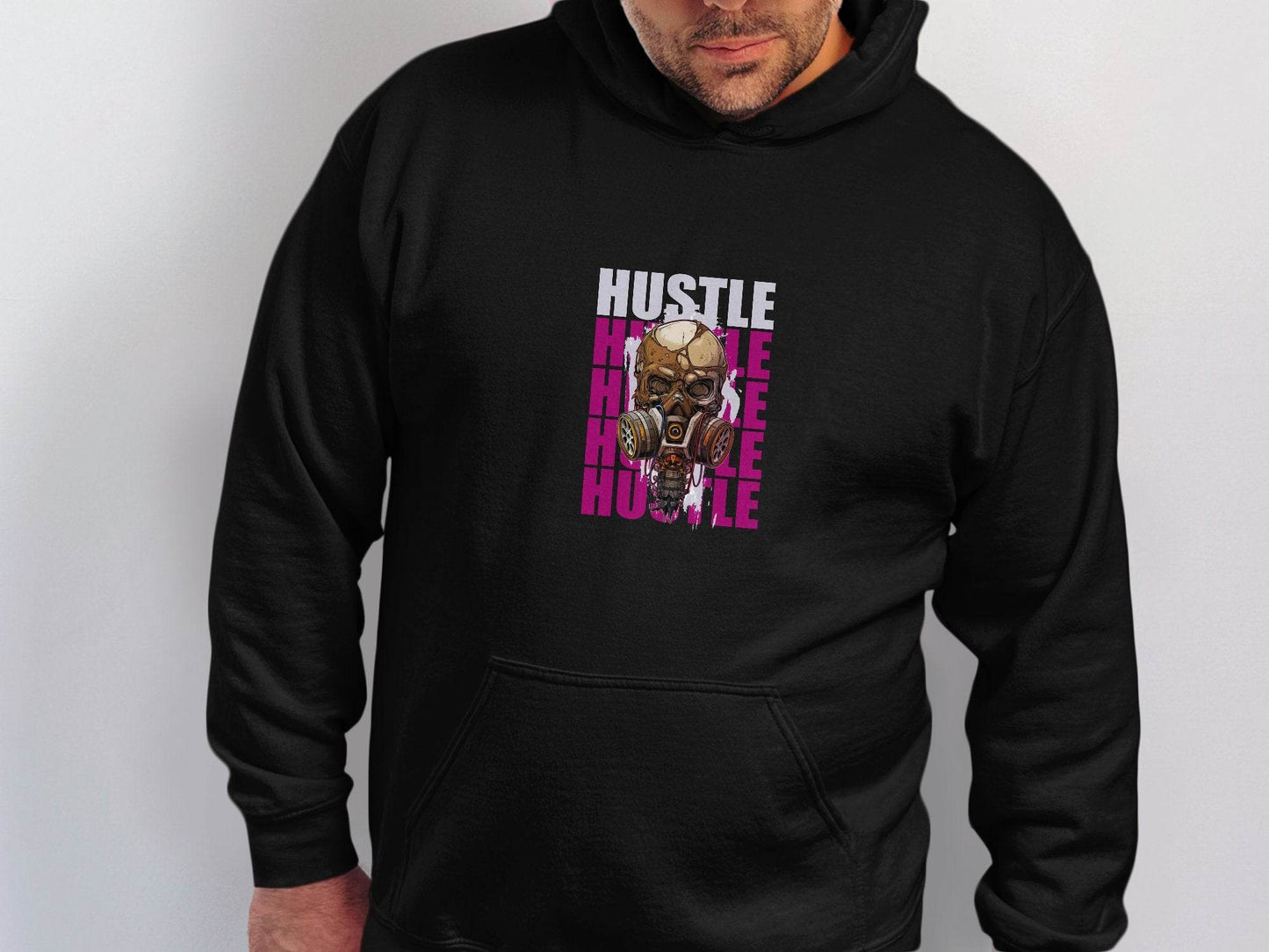 Hustle Skull With Gas Mask Graphic Design Hoodie - Design & Vybe