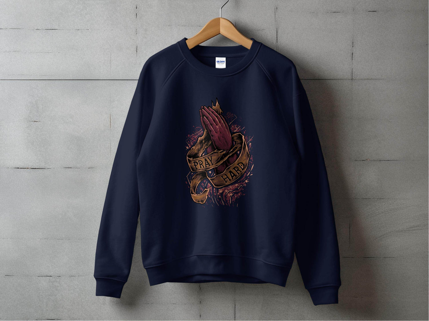 Pray Dark Hard Graphic Design Sweater - Design & Vybe