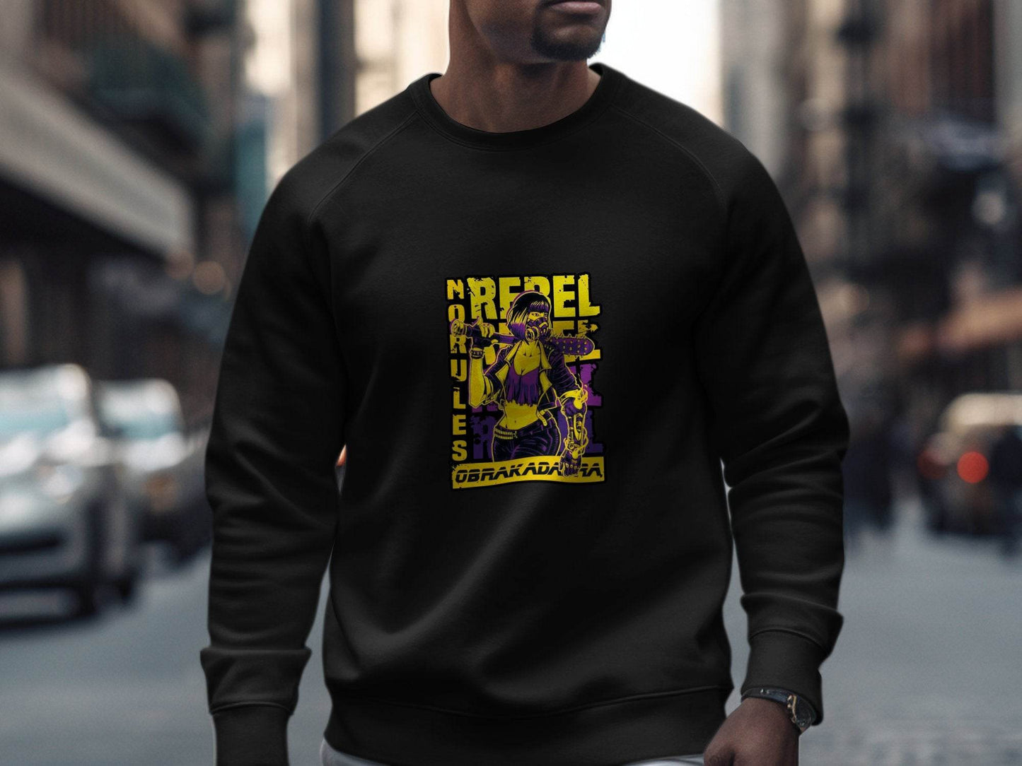 No Rules Rebel Image Graphic For Obrakada Sweater - Design & Vybe