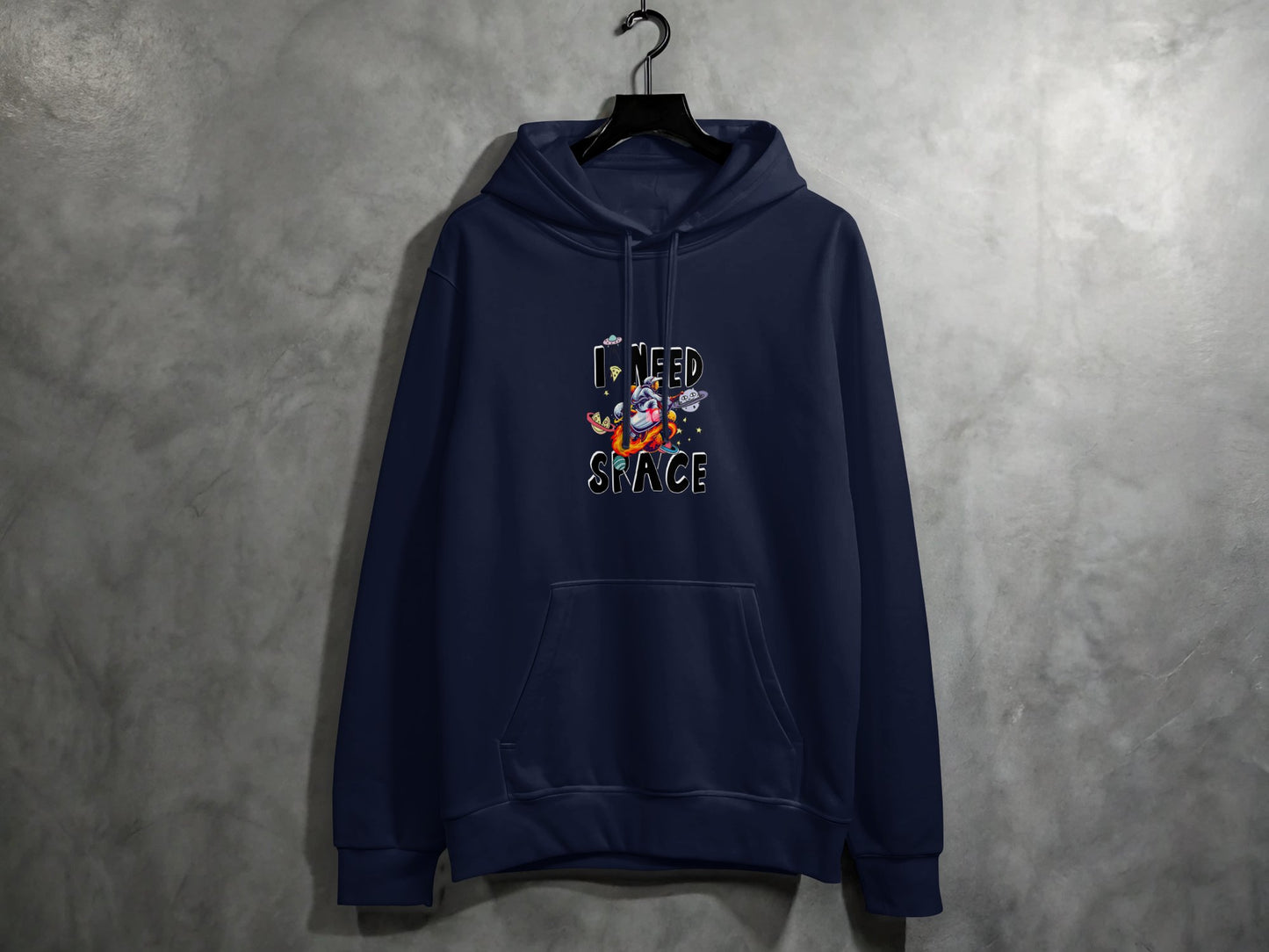 Outer Space Print Design Dark Blue Hoodie product