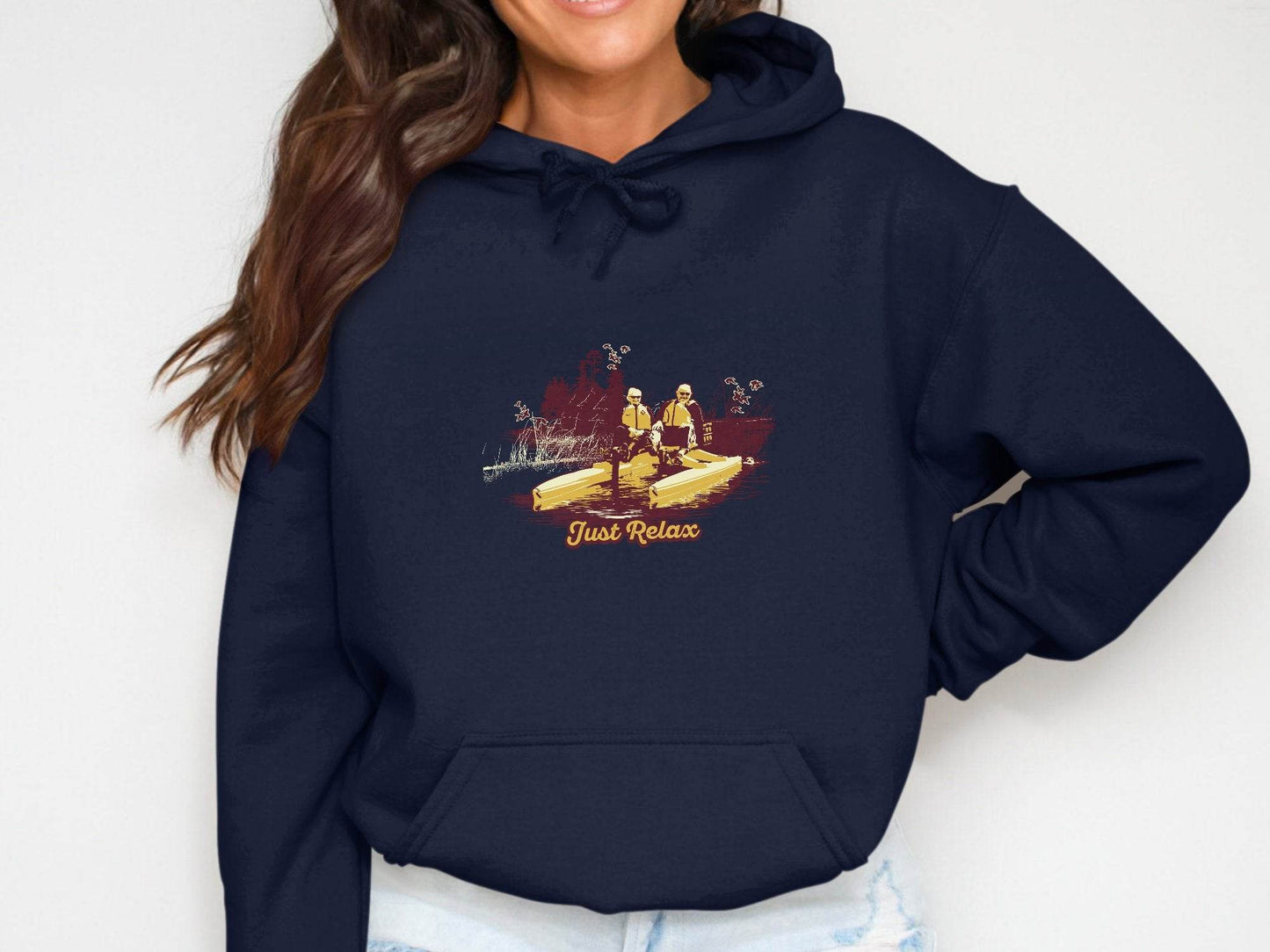 Just Relax Nature Scene Graphic Hoodie - Design & Vybe