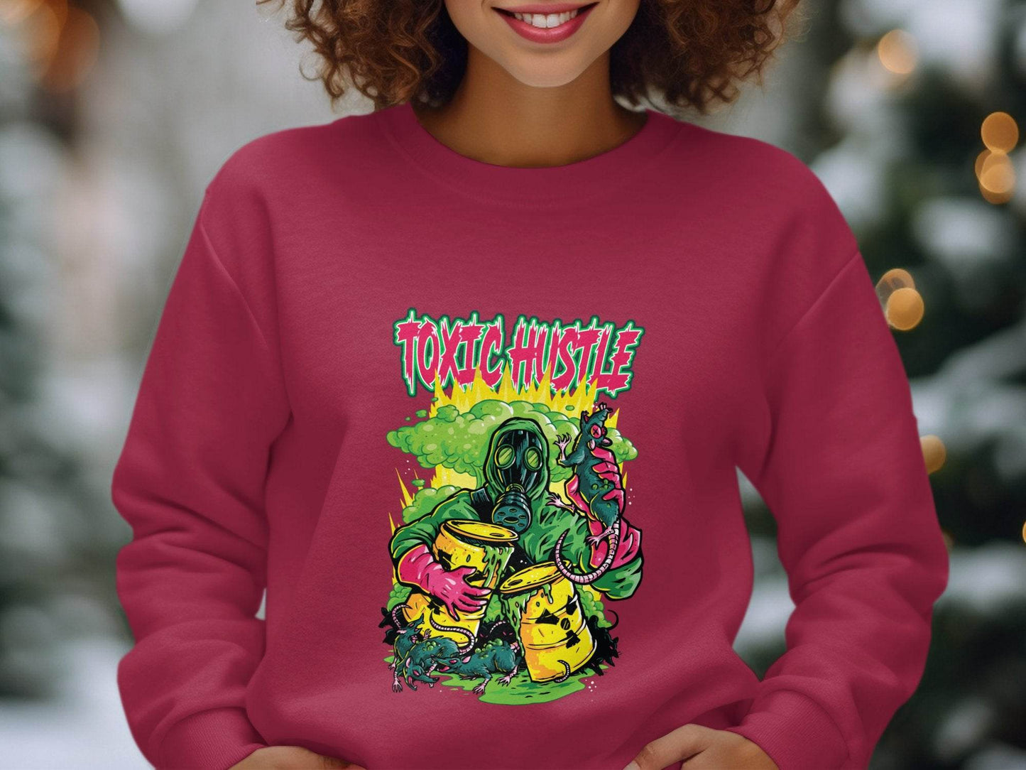 Toxic Hustle Graphic Print Design Sweater - Design & Vybe