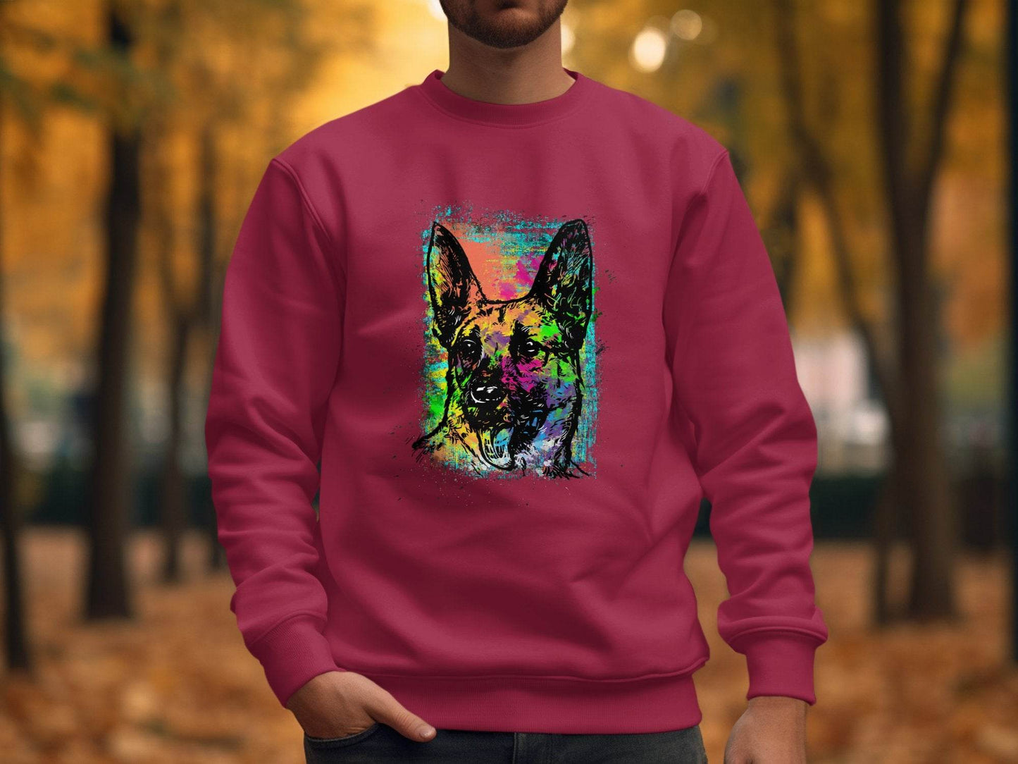 Vibrant German Shepherd Illustration Art Sweater - Design & Vybe