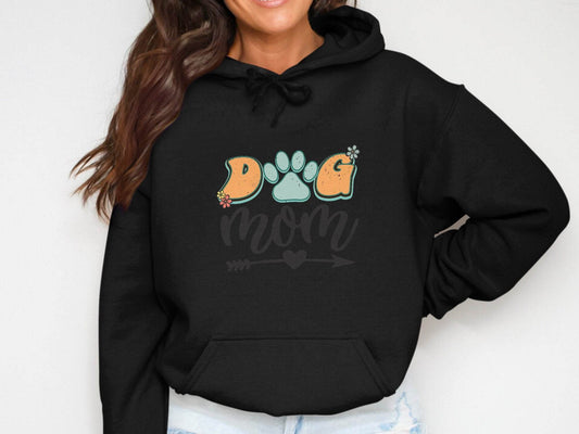 Dog Mom Retro Design Flower And Heart Arrow Graphic Hoodie - Design & Vybe