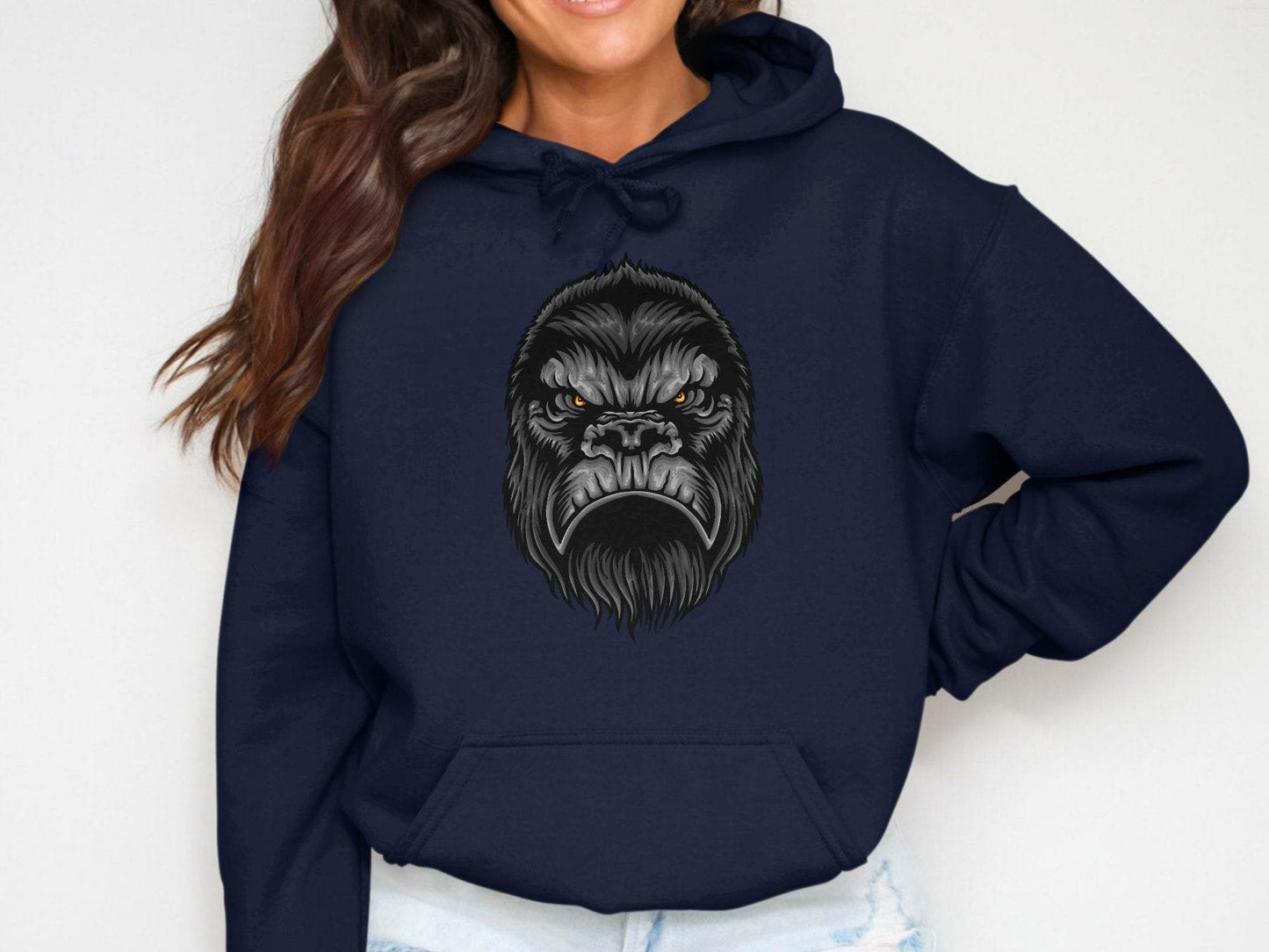 Fierce Beast Design Angry Gorilla Face Hoodie - Design & Vybe