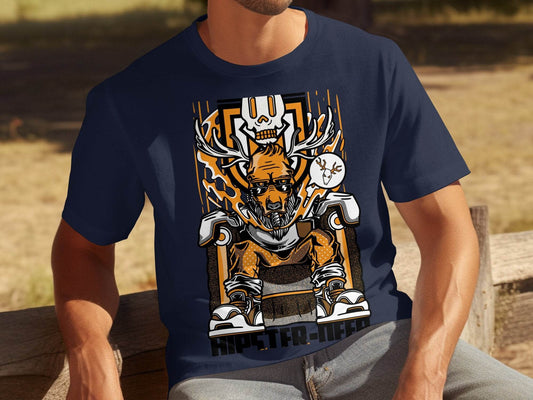 Hipster Deer Street Art Graphic Design For Casual T-Shirt - Design & Vybe
