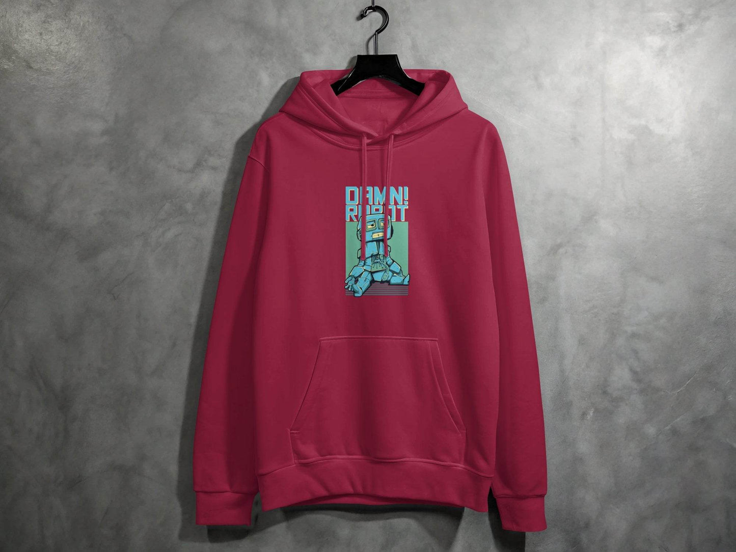DAMN! Sad Robot Art With Greenish Backdrop Design Hoodie - Design & Vybe
