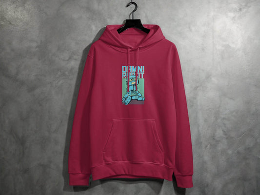 DAMN! Sad Robot Art With Greenish Backdrop Design Hoodie - Design & Vybe