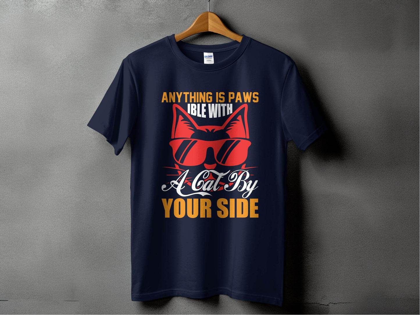Cool Cat Graphic 'Anything is Paws Your Side' T-Shirt - Design & Vybe