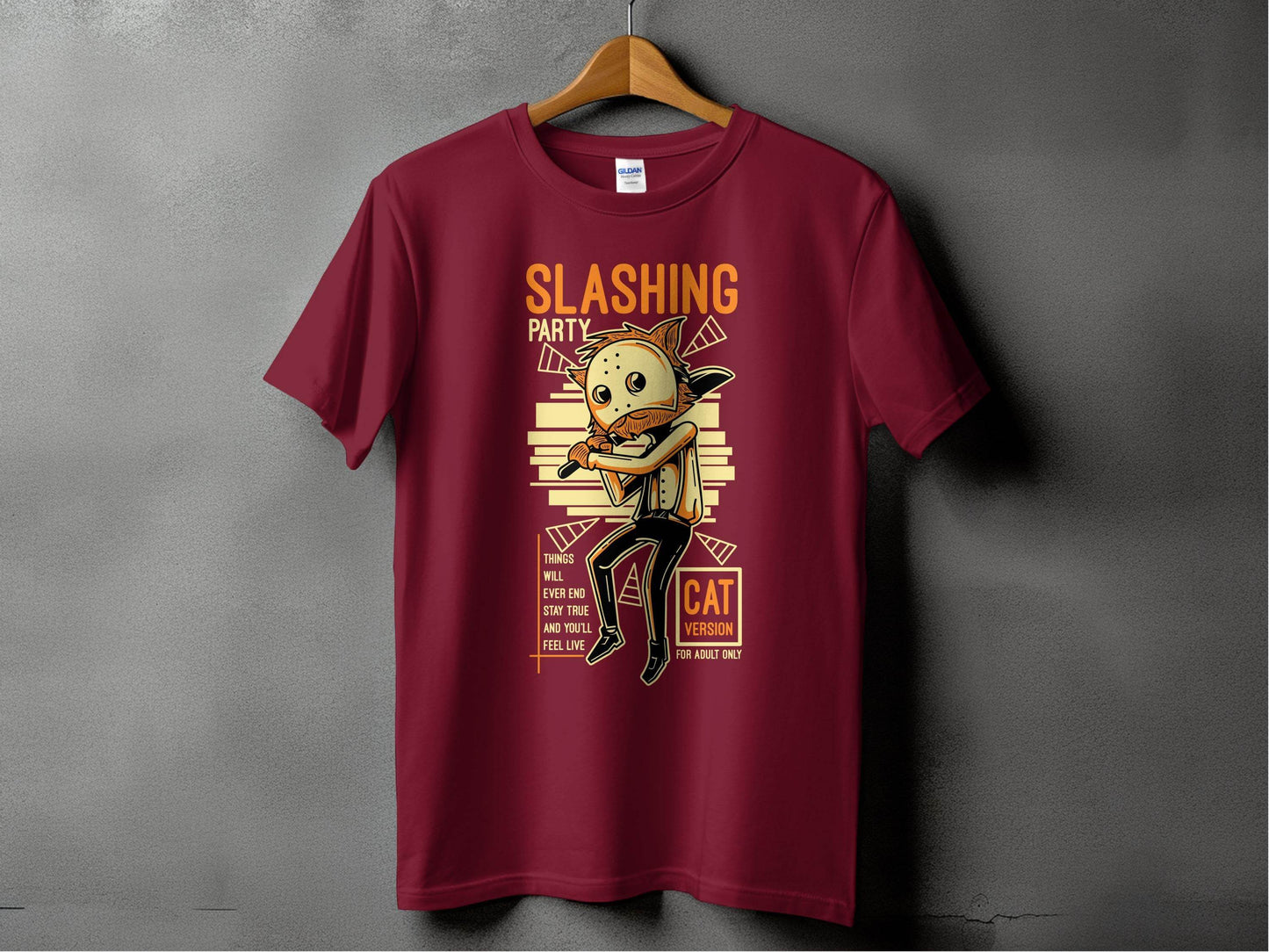 Slashing Party Cat Version for Adult Only Graphic T-Shirt - Design & Vybe