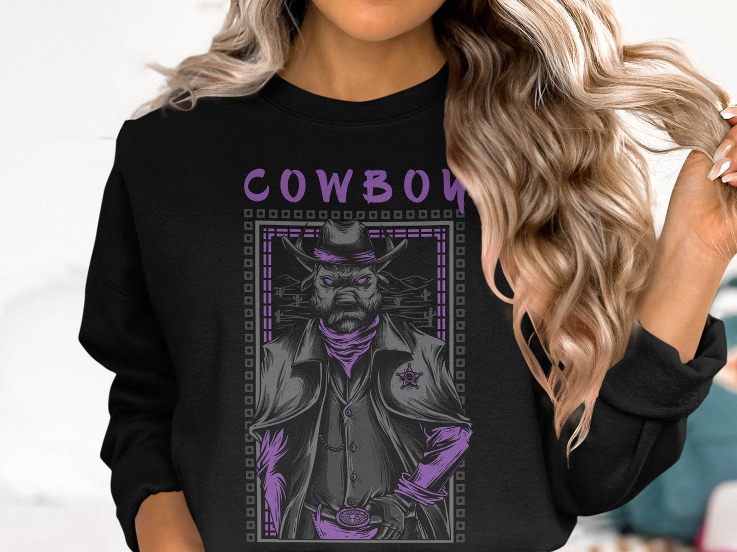 Warrior Cowboy With Attitude Graphic Apparel Sweater - Design & Vybe