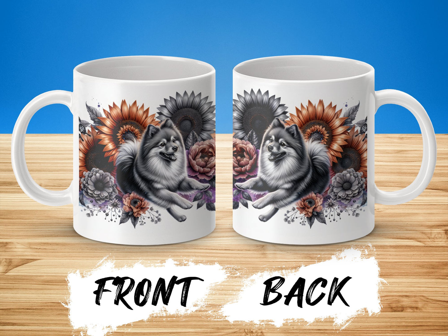 Cute Floral Pomeranian Design Coffee Mug product