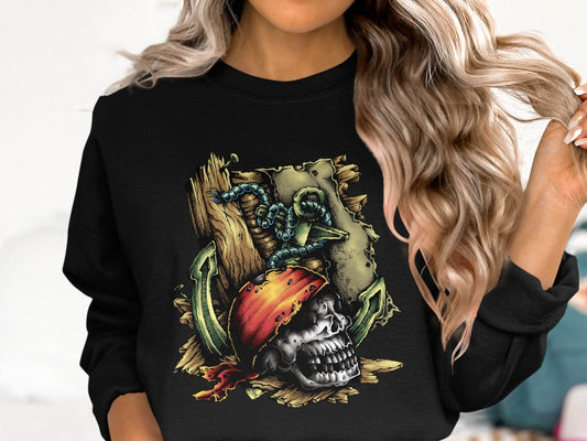 Pirate Skull with Vibrant Bandana and Anchors Sweater - Design & Vybe