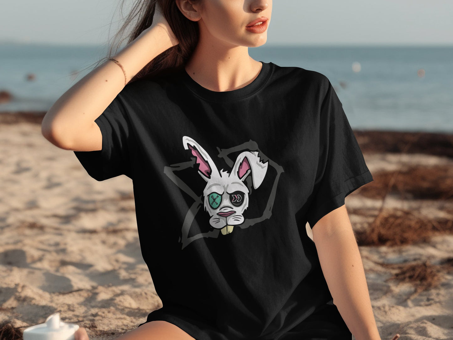 Edgy Rabbit Graphic Women's Casual T-shirt product