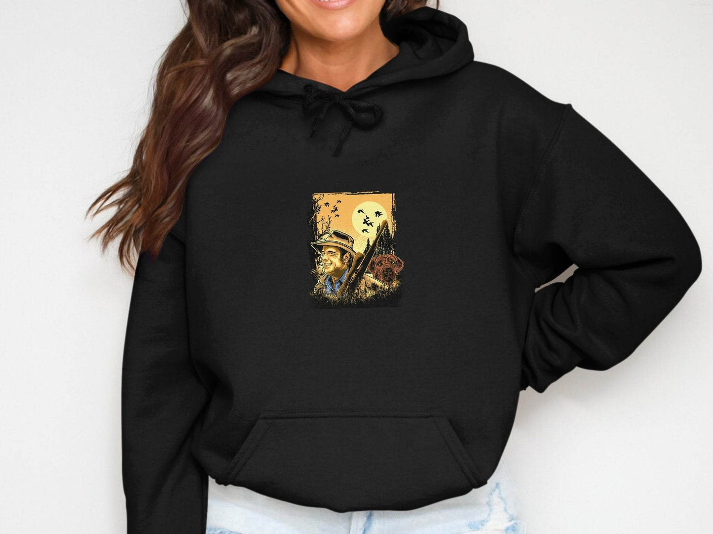 Hunter in the Wild with Loyal Dog Graphic Hoodie - Design & Vybe