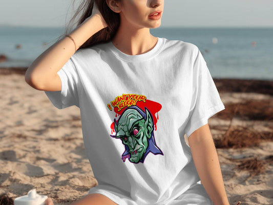 I Want Your Blood Vampire Head Horror Graphic T-Shirt - Design & Vybe