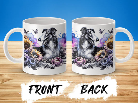 Beautiful Custom Dog Illustration Flower Mug product