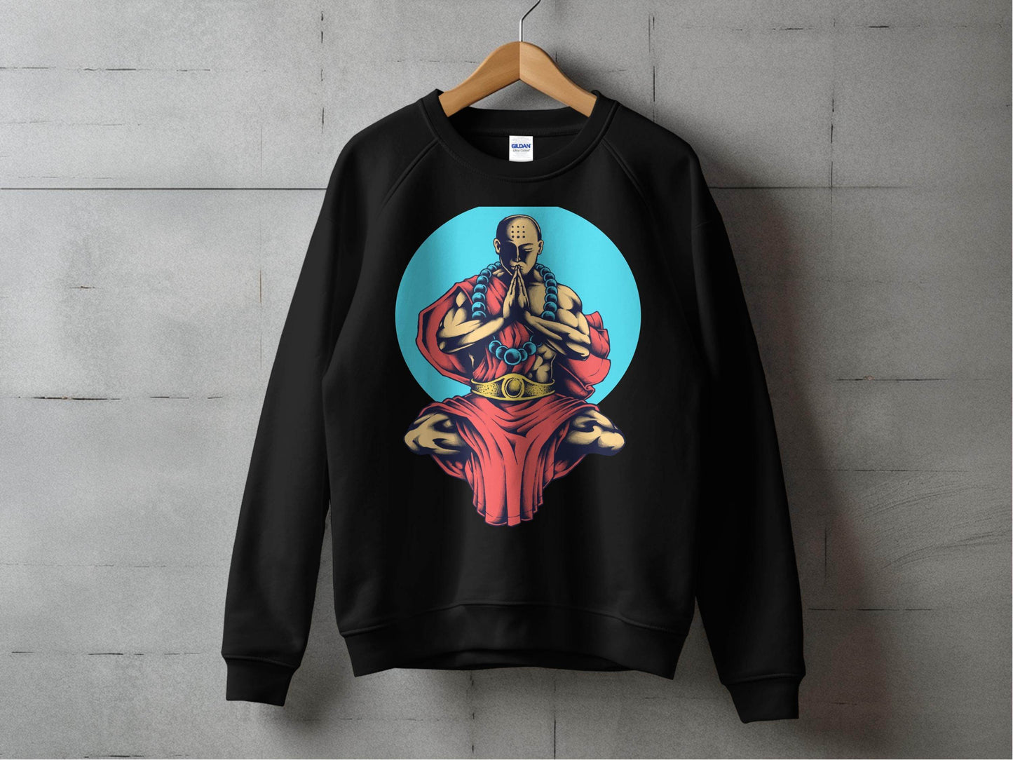 Inner Peace Meditating Monk Art Comfort Sweater - Design & Vybe