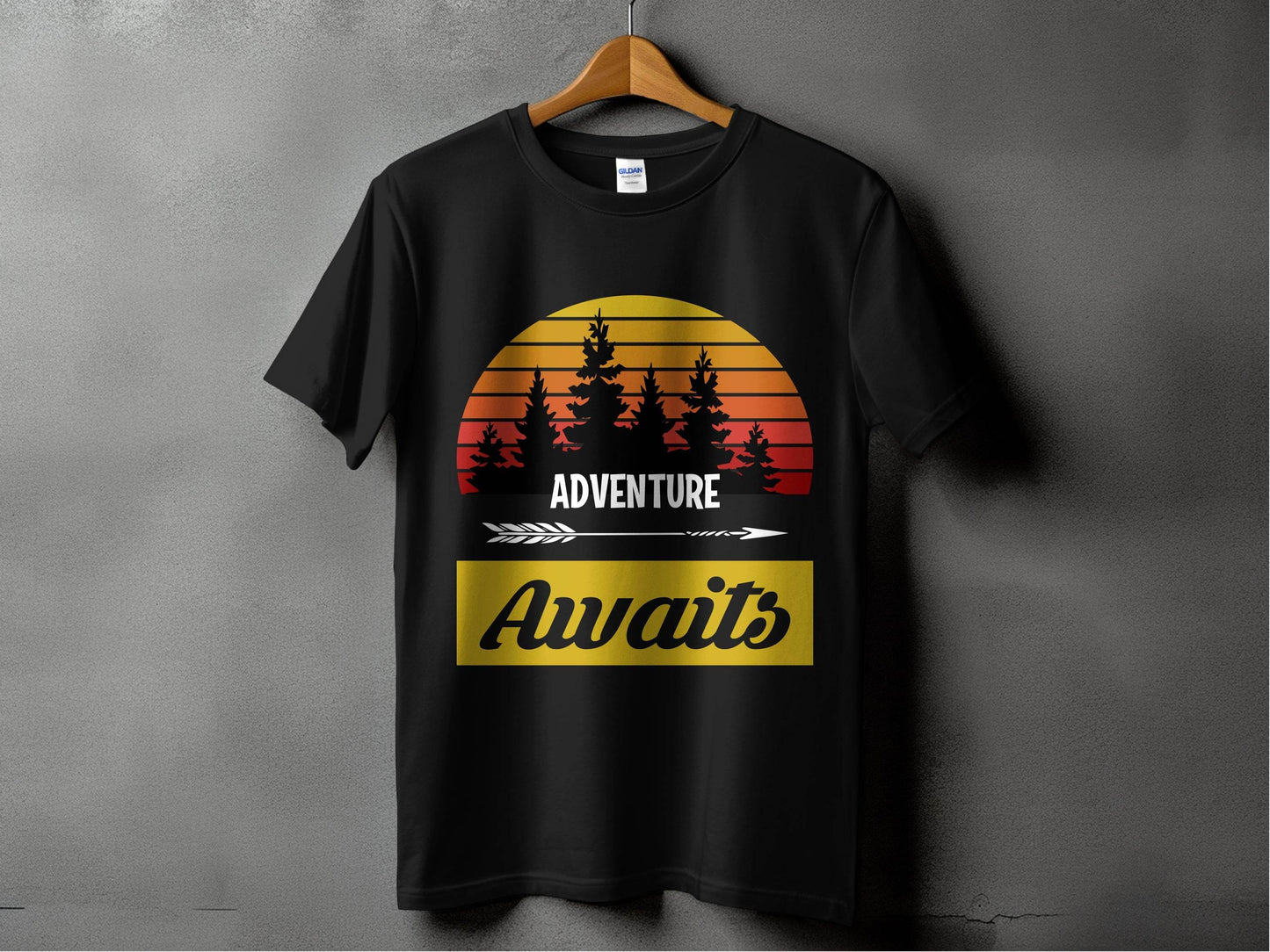 Adventure Awaits Graphic Sunset Design T-Shirt - Design & Vybe