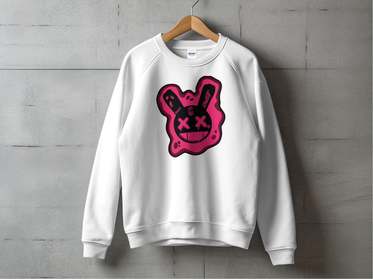 Trendy Sweatshirt with Unique Pink Bunny Print product