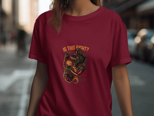 Is This Fight Out Now with Robot Battle Art T-Shirt - Design & Vybe