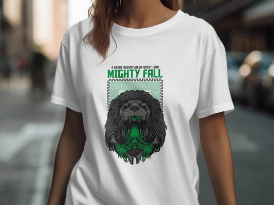 A Great Adventure Of Beast Lion Mighty Fall Design T-Shirt - Design & Vybe