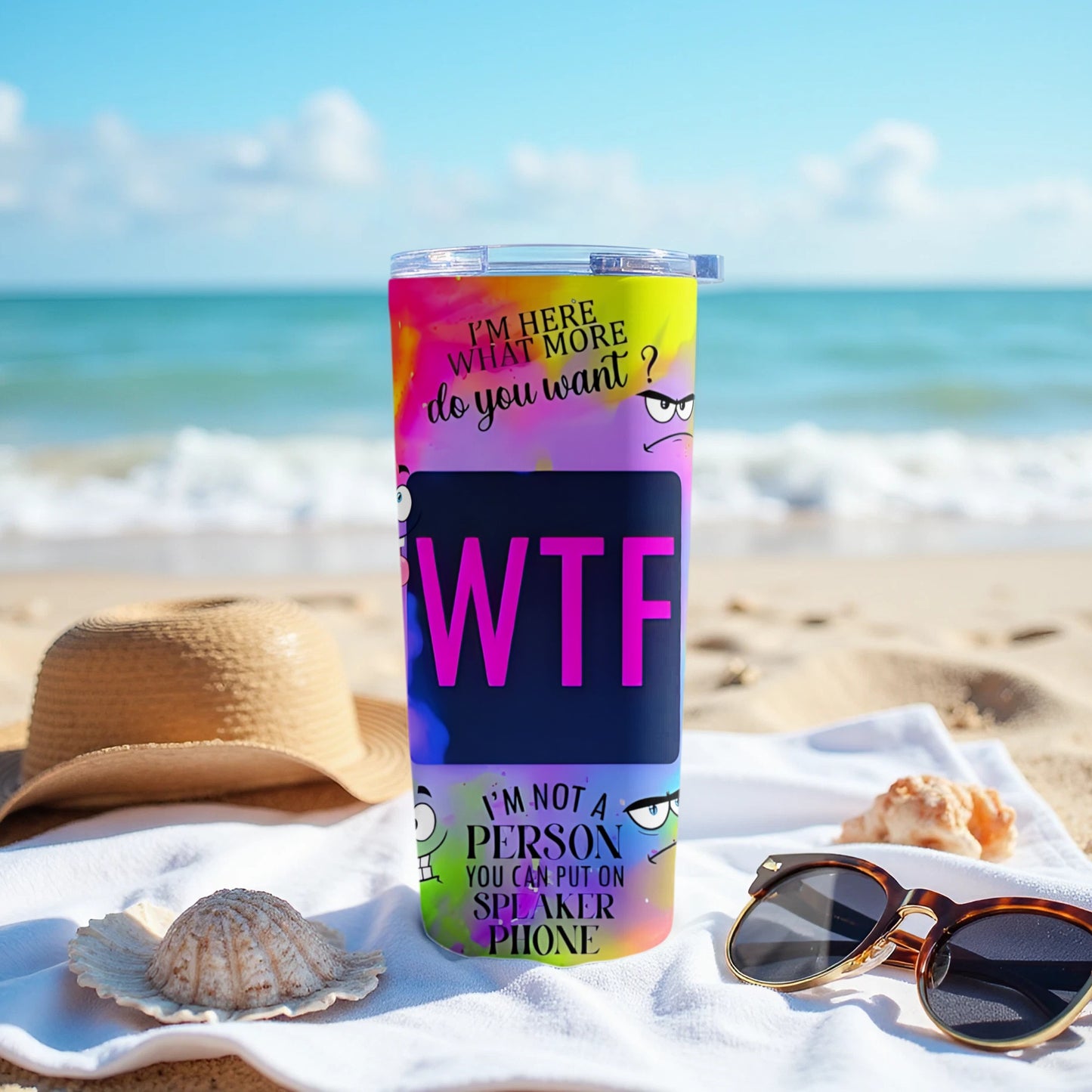 Colorful WTF Design Insulated Tumbler Beach Product