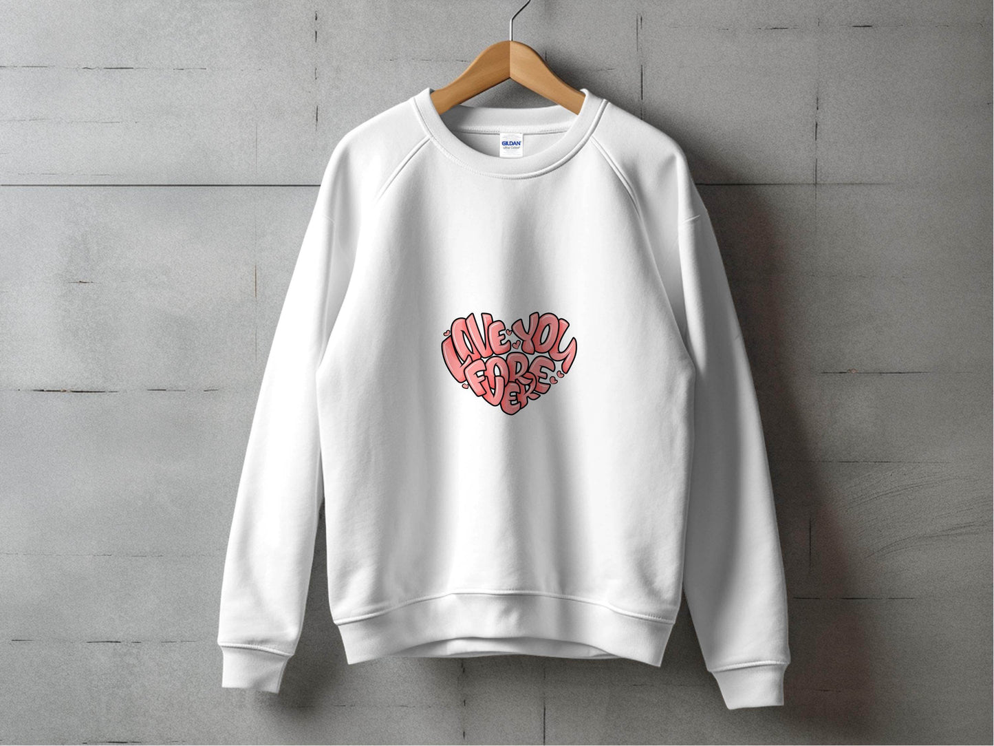 Love You Forever Heart Graphic Valentine's Day Sweater - Design & Vybe