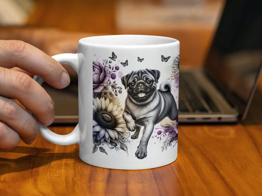 Cute Pug Illustration Decorative Mug Stylish product