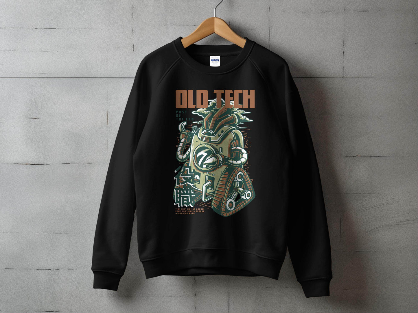 Old Tech Post End Cool Robot Design Graphic Sweater - Design & Vybe