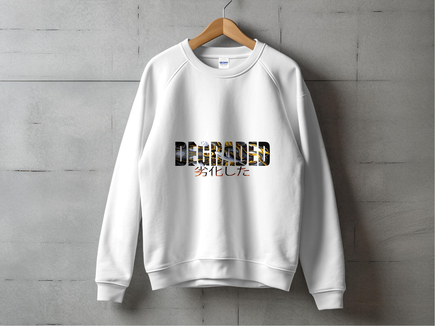 Degraded Stylish White Long Sleeve Sweatshirt product