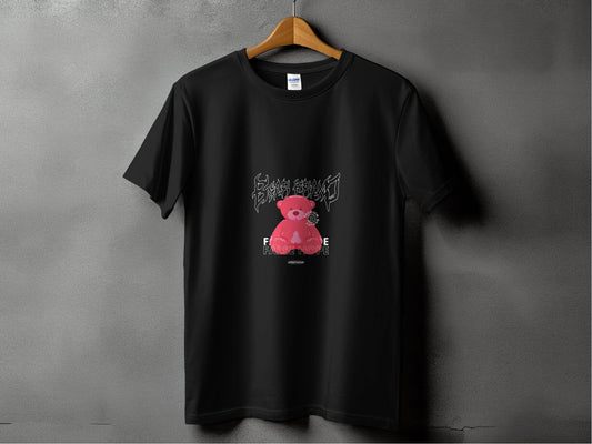 False Hope with Pink Bear Print Graphic T-Shirt - Design & Vybe