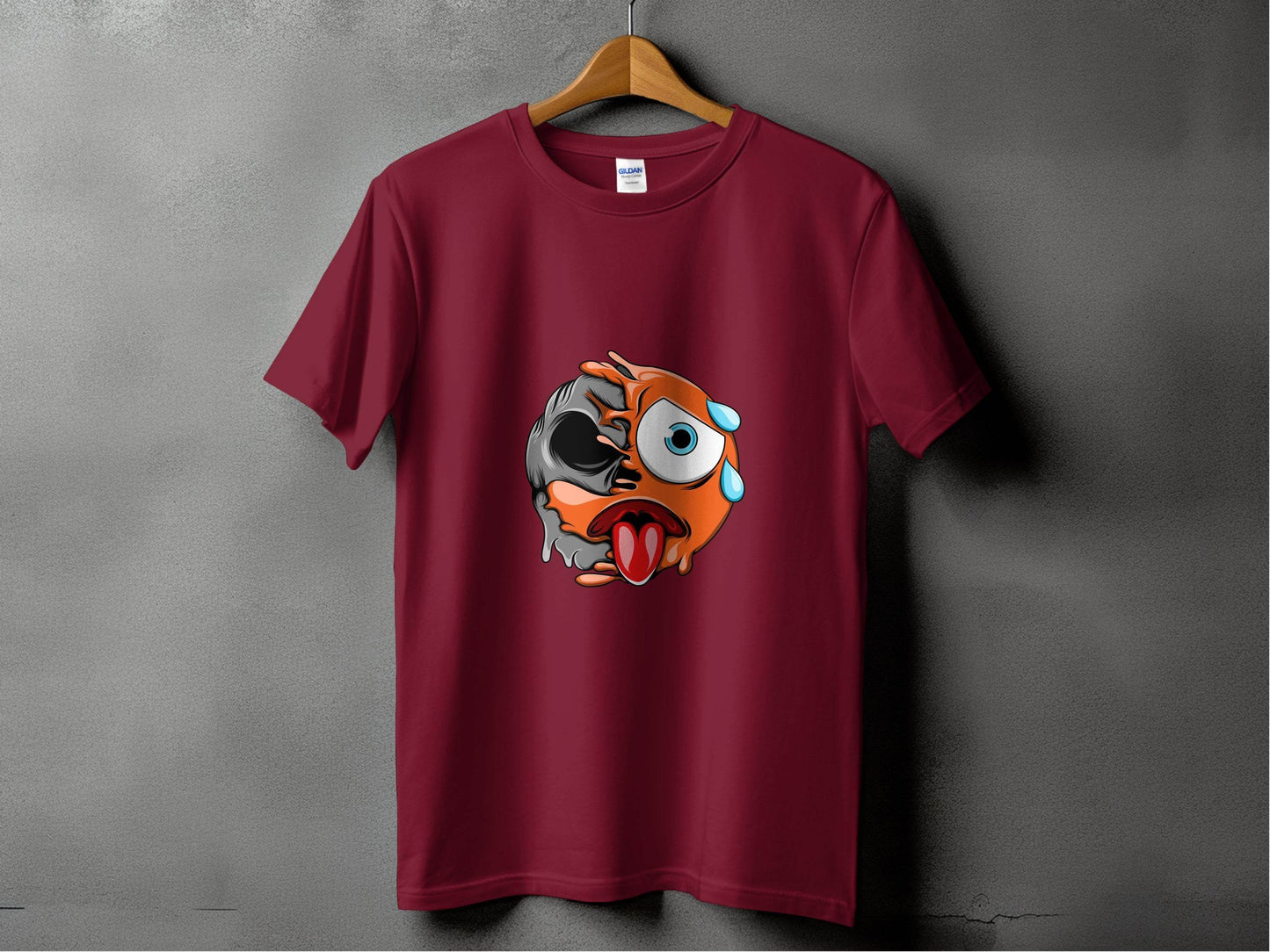 Emoji Face Meltdown With Skull Design Graphic T-Shirt - Design & Vybe