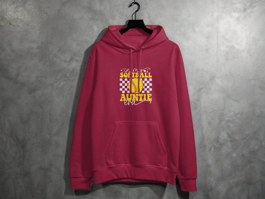 In My Softball Auntie Era Groovy Retro Proud Graphic Design Image Hoodie - Design & Vybe