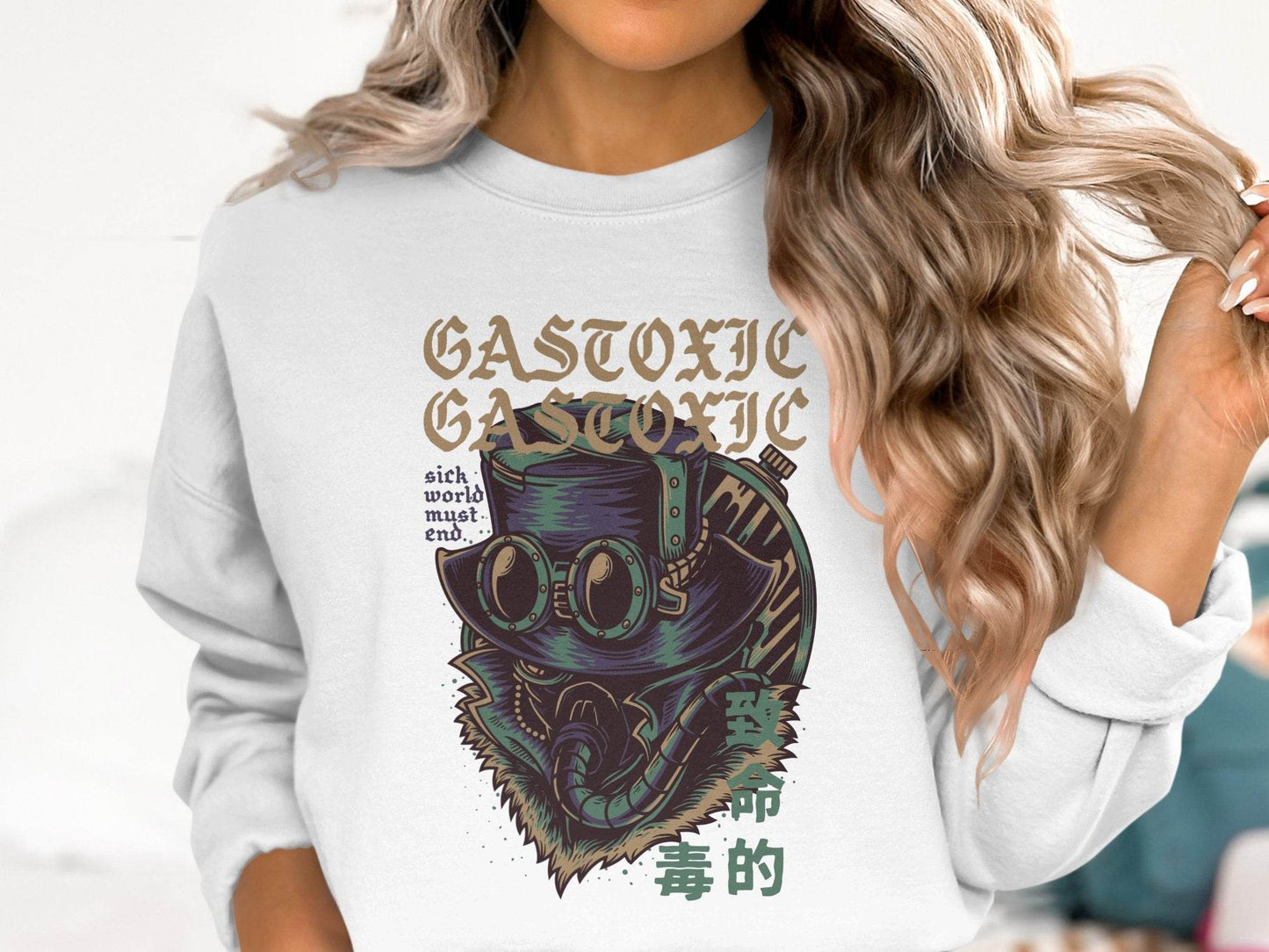 Gastoxic Sick World Masked Character Graphic Design Sweater - Design & Vybe