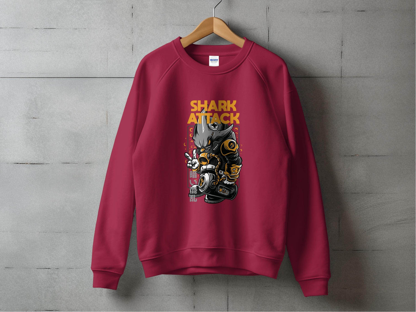 Shark Attack Graphic Illustration Inspired Design Sweater - Design & Vybe