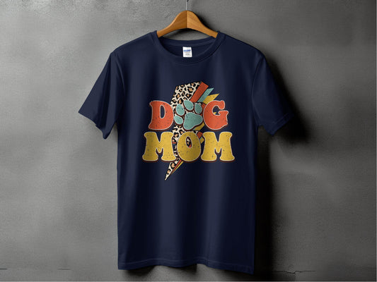 Retro Leopard Dog Mom Paw Print Design Great Gift T-Shirt - Design & Vybe