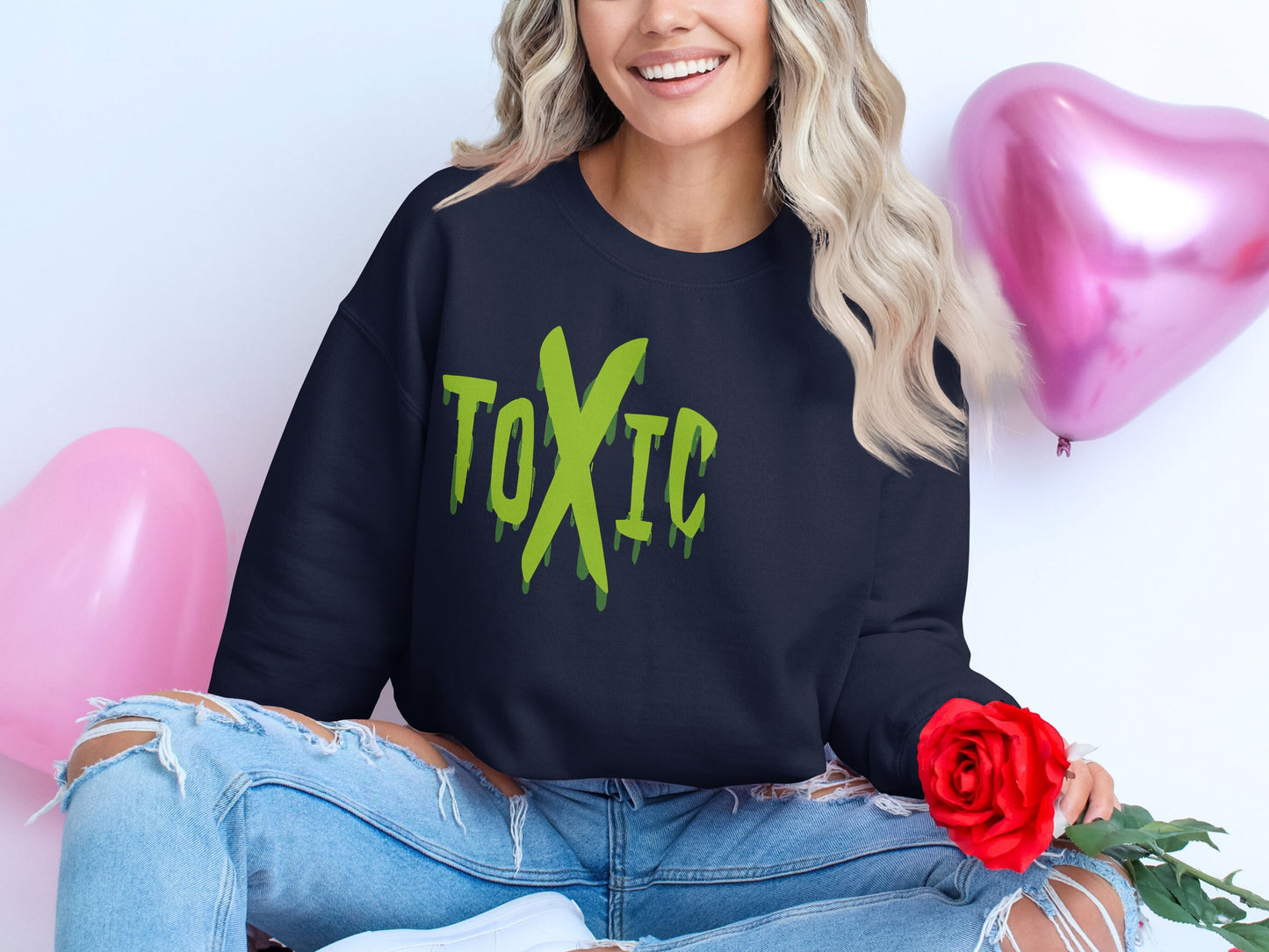 Toxic Graphic Design Printed Sweater Top product type