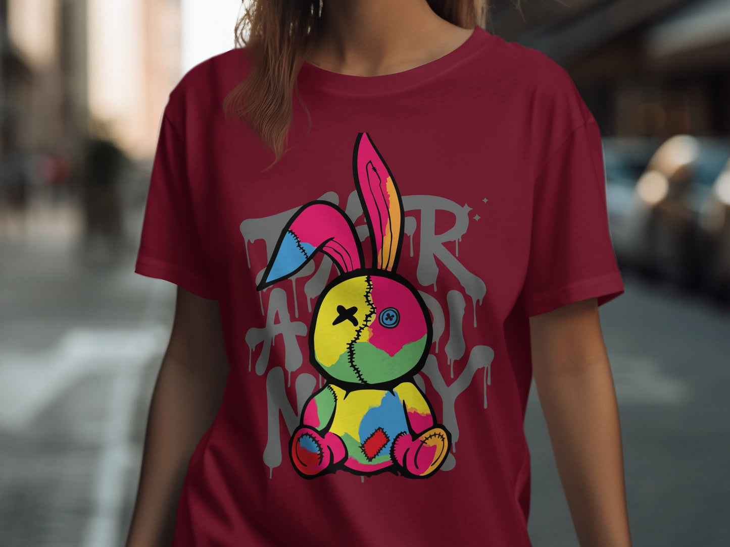 Colorful Patchwork Bunny Graphic T-shirt product