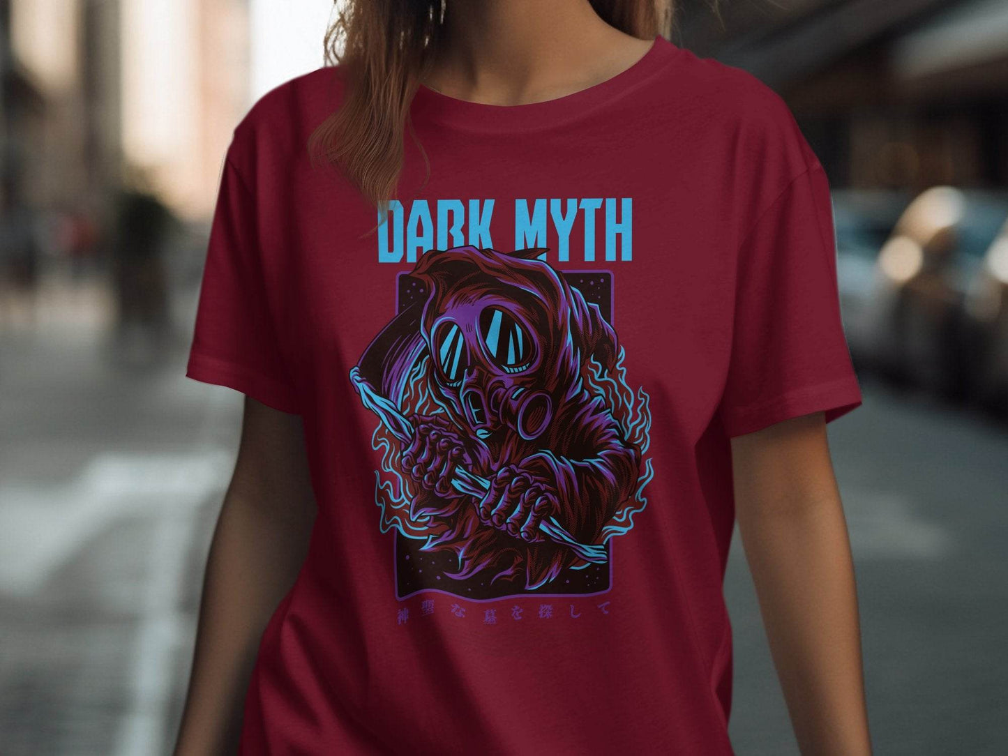 Dark Myth Grim Reaper Masked Artwork Design T-Shirt - Design & Vybe