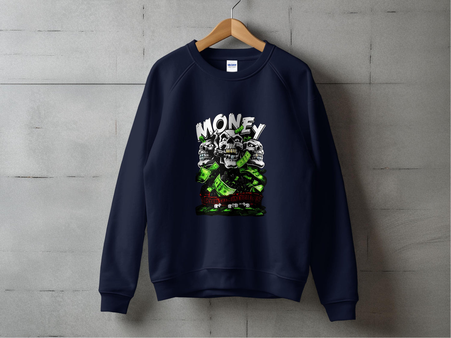 Vintage Skull Money Graphic Unisex Sweatshirt product