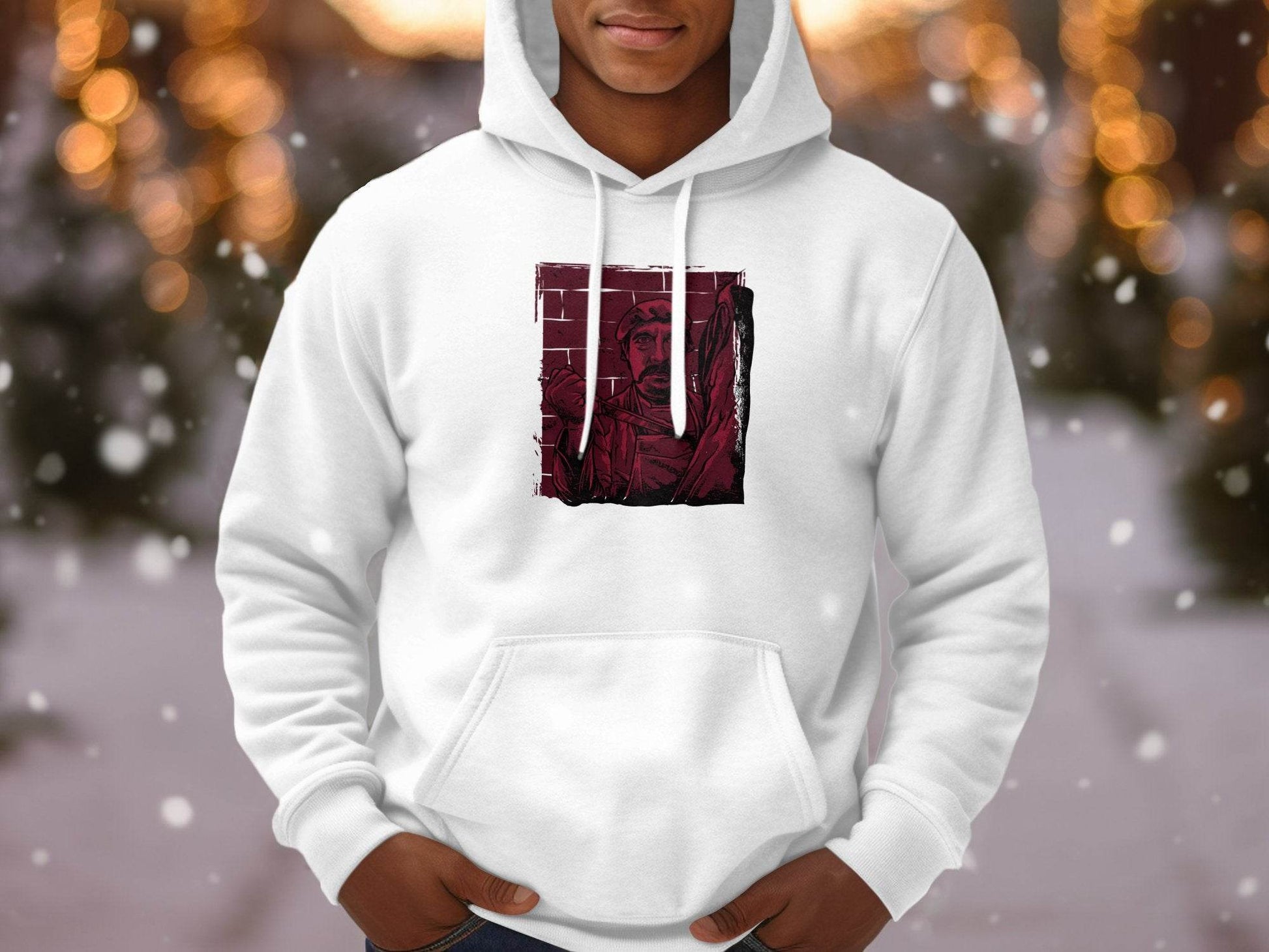 Vintage Butcher with Intense Gaze Graphic Hoodie - Design & Vybe