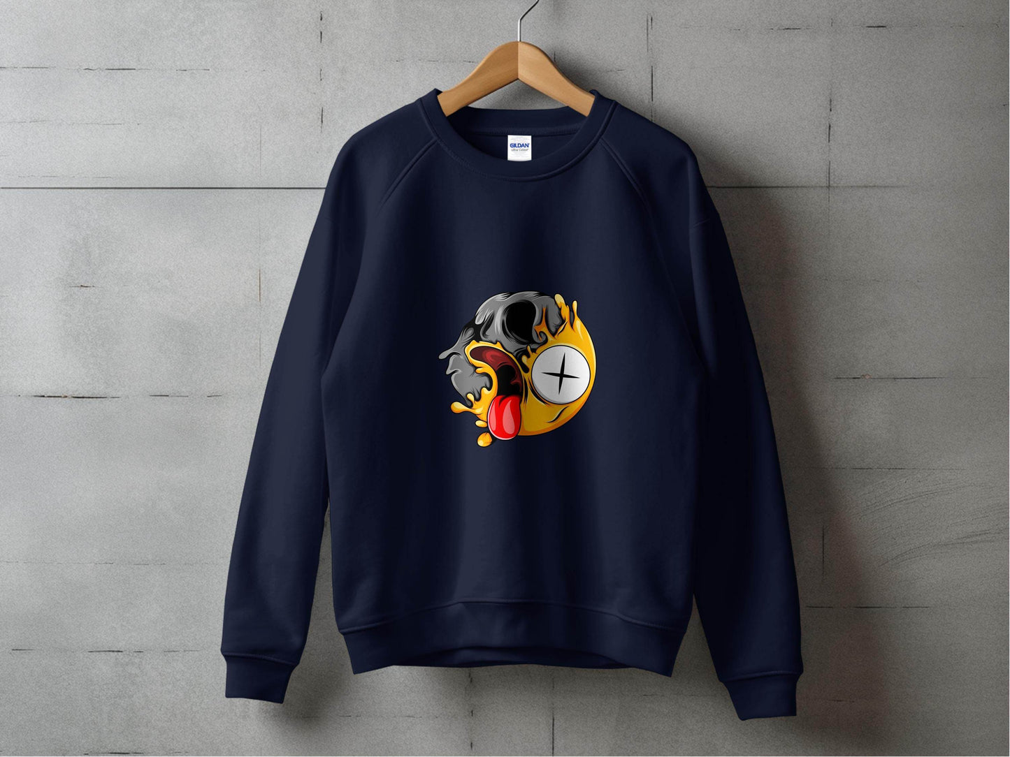 Skull Zombie Emoji Expression Creative Graphic Design Sweater - Design & Vybe