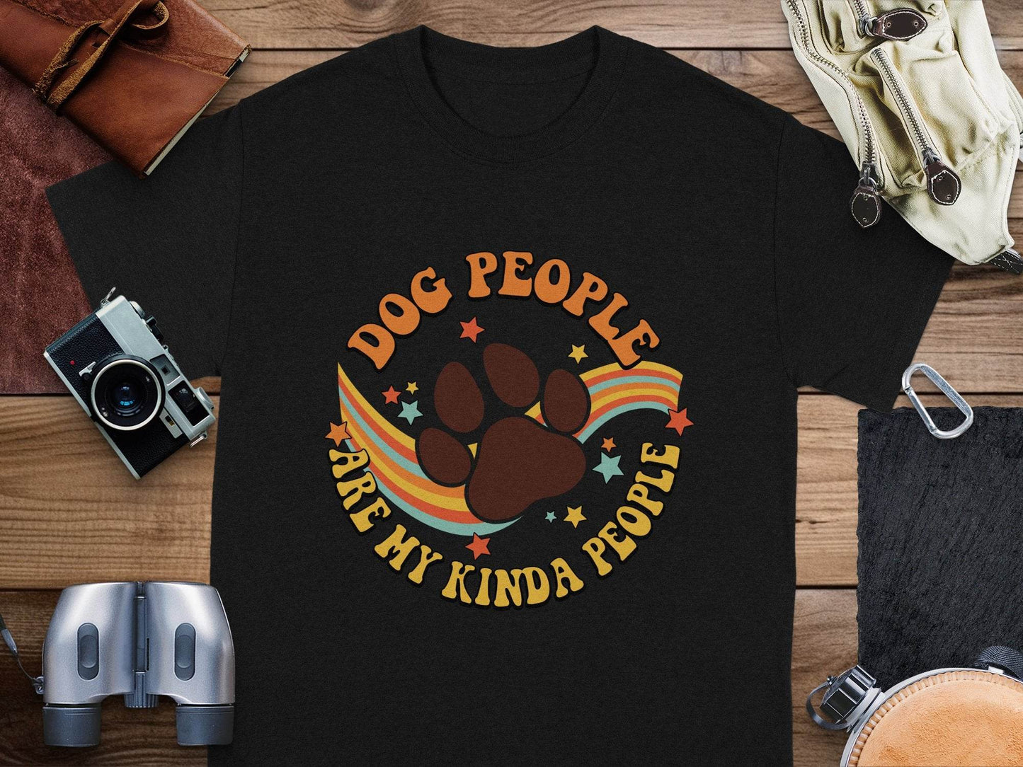 Dog People Are My Kinda People Retro Style Dog Paw T-Shirt - Design & Vybe