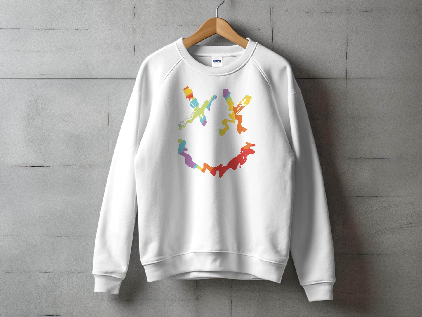 Unique Abstract Dead Smile Colorful Graphic Design Artwork Sweater - Design & Vybe