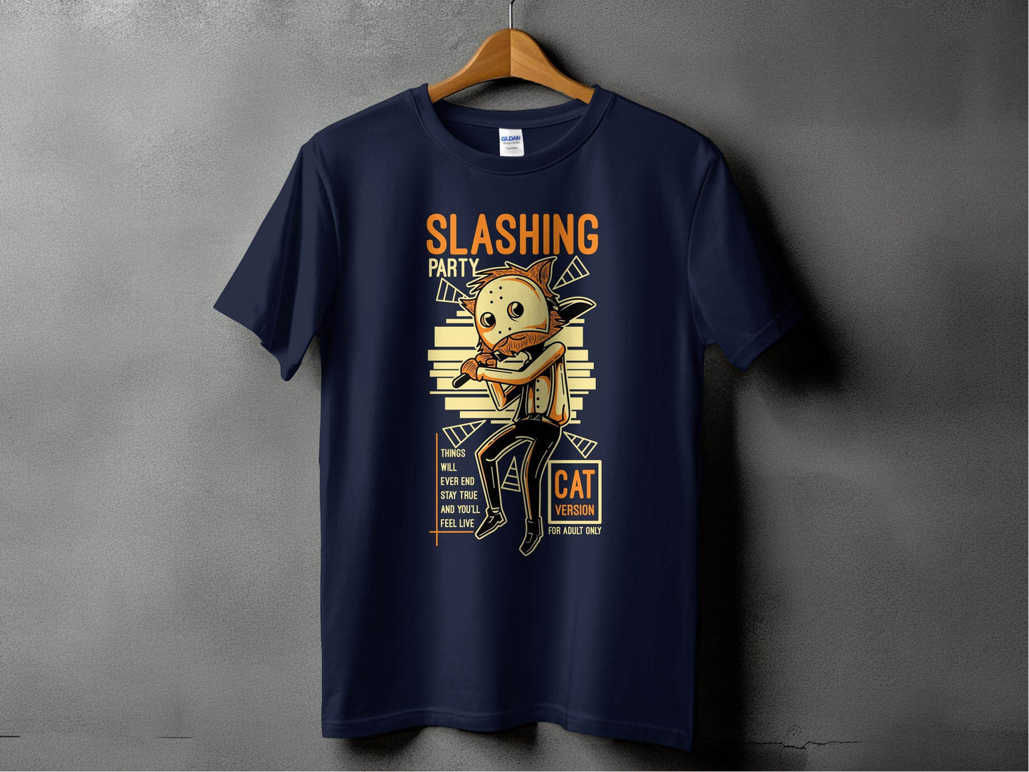 Slashing Party Cat Version for Adult Only Graphic T-Shirt - Design & Vybe