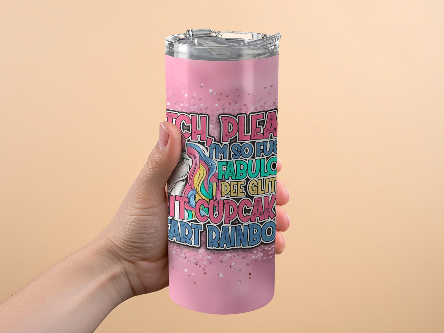 Fabulous Glitter Unicorn Rainbow Travel Mug product