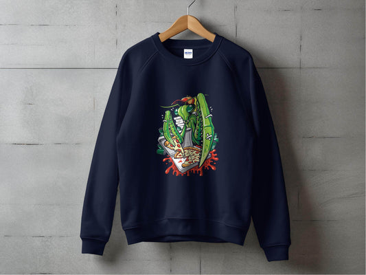 Praying Mantis Enjoying Pizza With Some Drinks Sweater - Design & Vybe