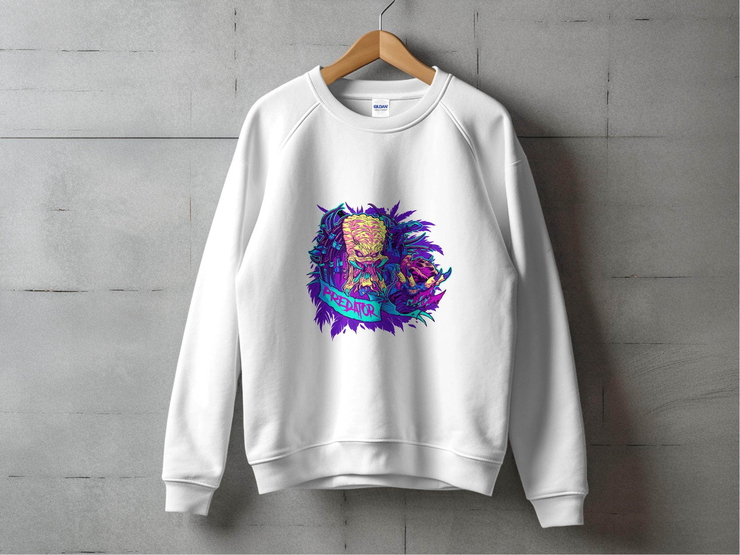 Predator Head With Leaves Awesome Graphic Design Sweater - Design & Vybe
